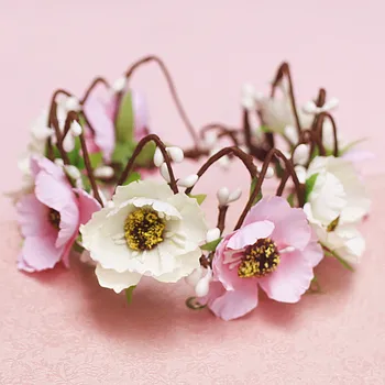 

2018new white pink handmade bridal kids little lady floral crown,flower circle,garland,halo,full circle cute tiara for wedding