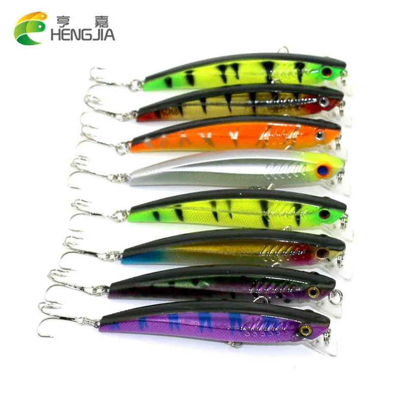 

HENGJIA 1PC Minnow 9.3CM 10.4G Fishing Lure 6# Hook 3D Eyes Diving 0.9-2.7M Hard Bait Fishing Tackle