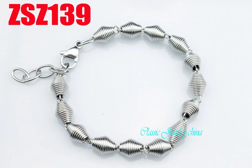 8x9 5mm ball lantern shape spindle shape stainless steel bracelets 8x9