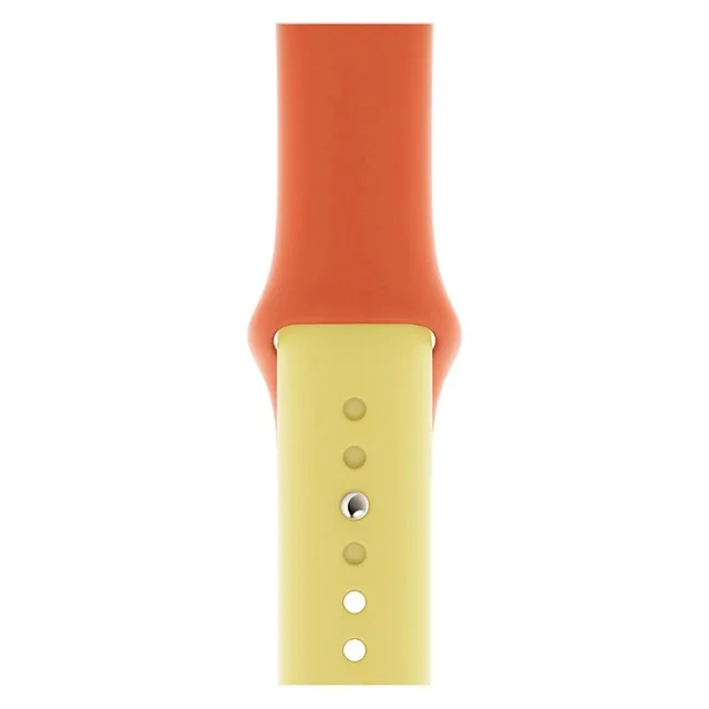 Силиконовый спортивный ремешок для Apple watch 4, 5, 44 мм, 40 мм, двойной цветной браслет для iWatch серии 3, 2, 1, 42 мм, 38 мм, аксессуары - Цвет ремешка: Orange yellow