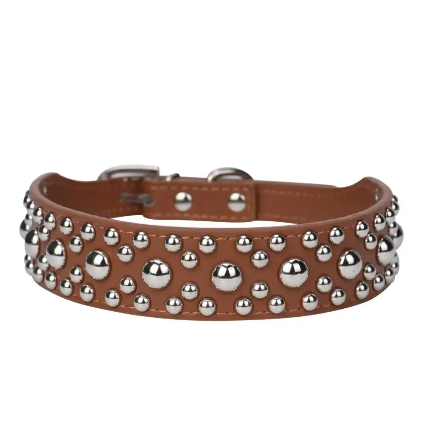 

Adjustable Leather Rivet Spiked Studded Pet Puppy Dog Collar Neck Strap Feature: