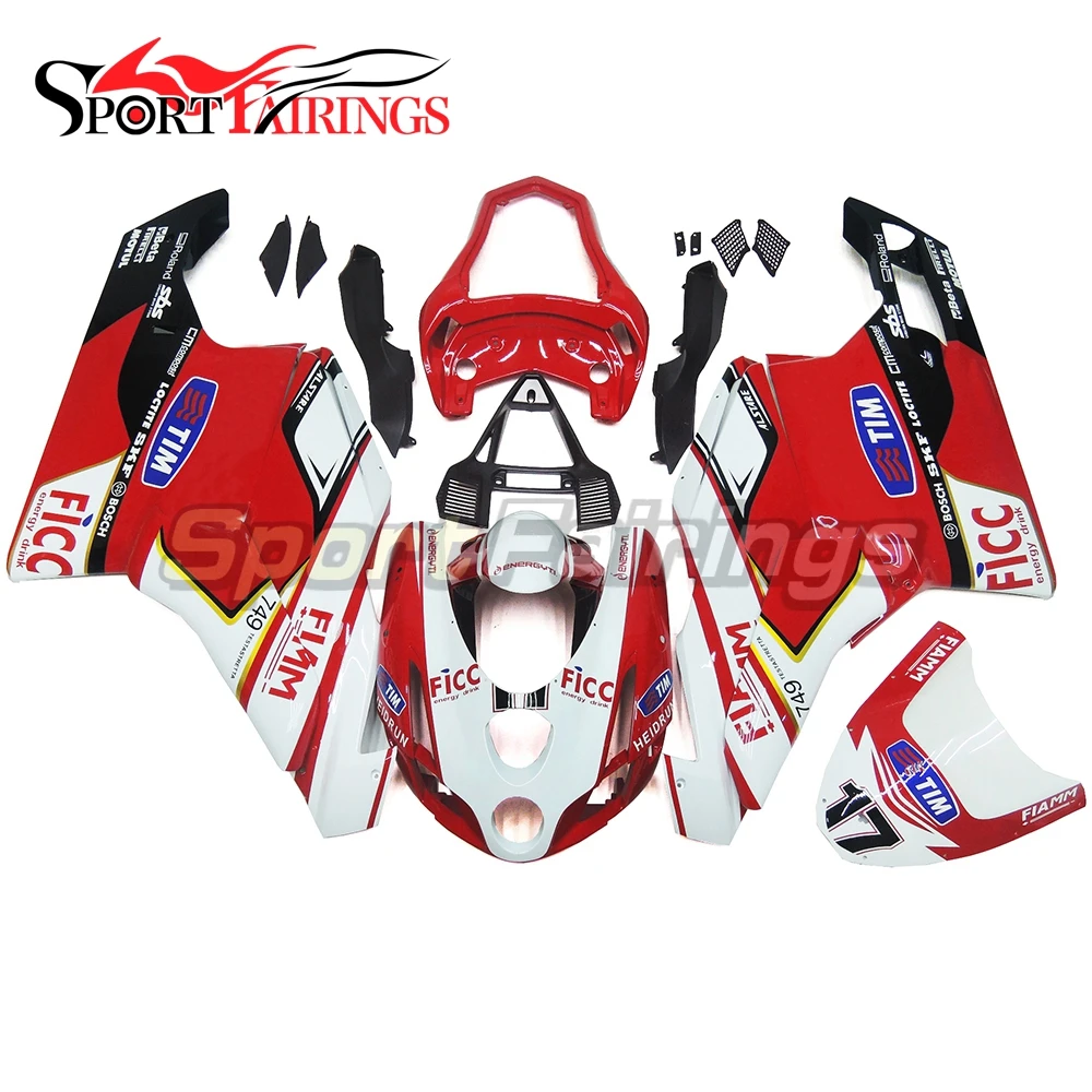 

Fairings For Ducati 749 999 Year 03 04 2003 2004 Sportbike ABS Motorcycle Fairing Kit Bodywork Motor Cowlings Red White Covers