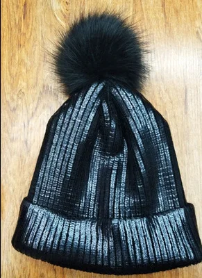 New Autumn And Winter European And American Style Women Hat Solid Color Bronzing Pinstripe Knit Hat Warm Fashion Hat HC57 (12)