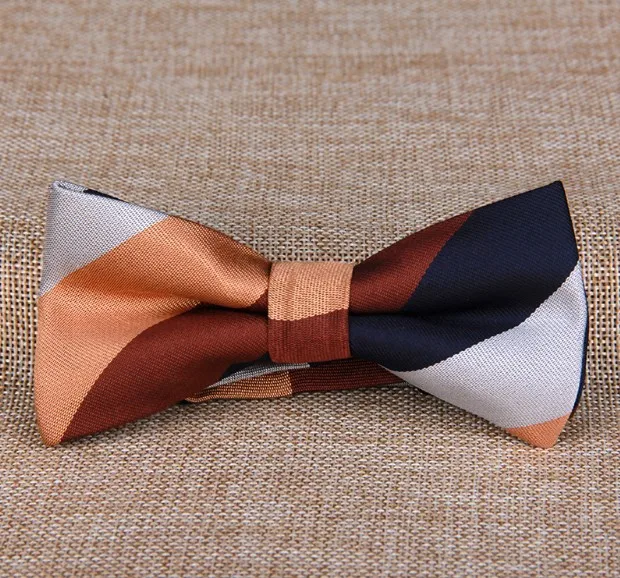 

The latest British leisure business men tie lattice jacquard embroidery 1200 needle Ties for men Butterfly Bow ties