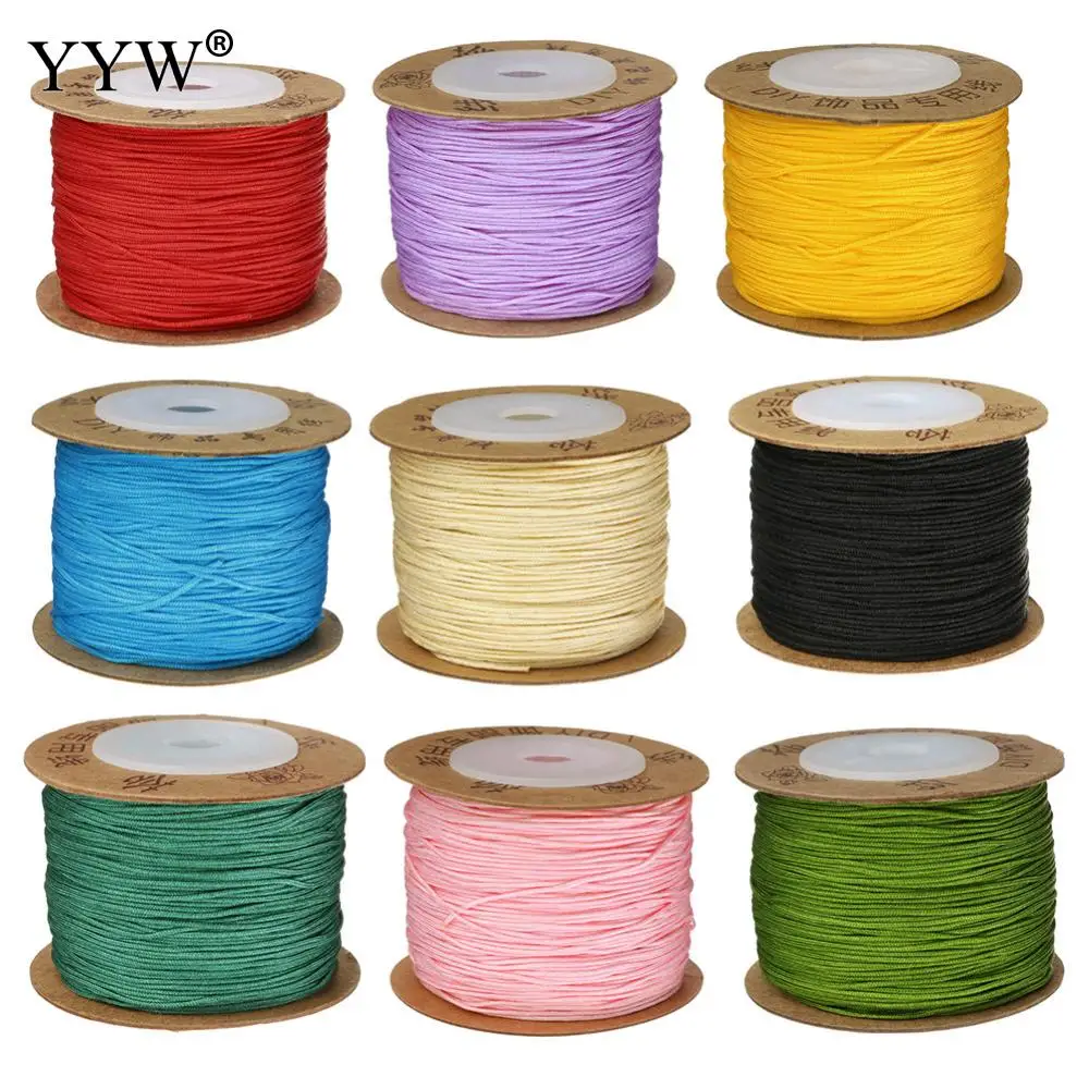 

YYW New 24 Color 100m/Spool 0.8MM Nylon Cord Thread Cord Plastic String Strap DIY Rope Bead Necklace European Bracelet Jewelry