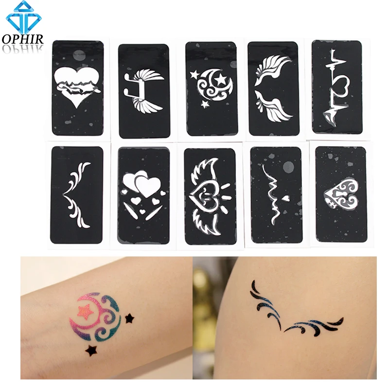 10 шт. трафареты для тела 7 1 см x 3 6 см|airbrush temporary tattoo stencils|tattoo stenciltemporary stencil |