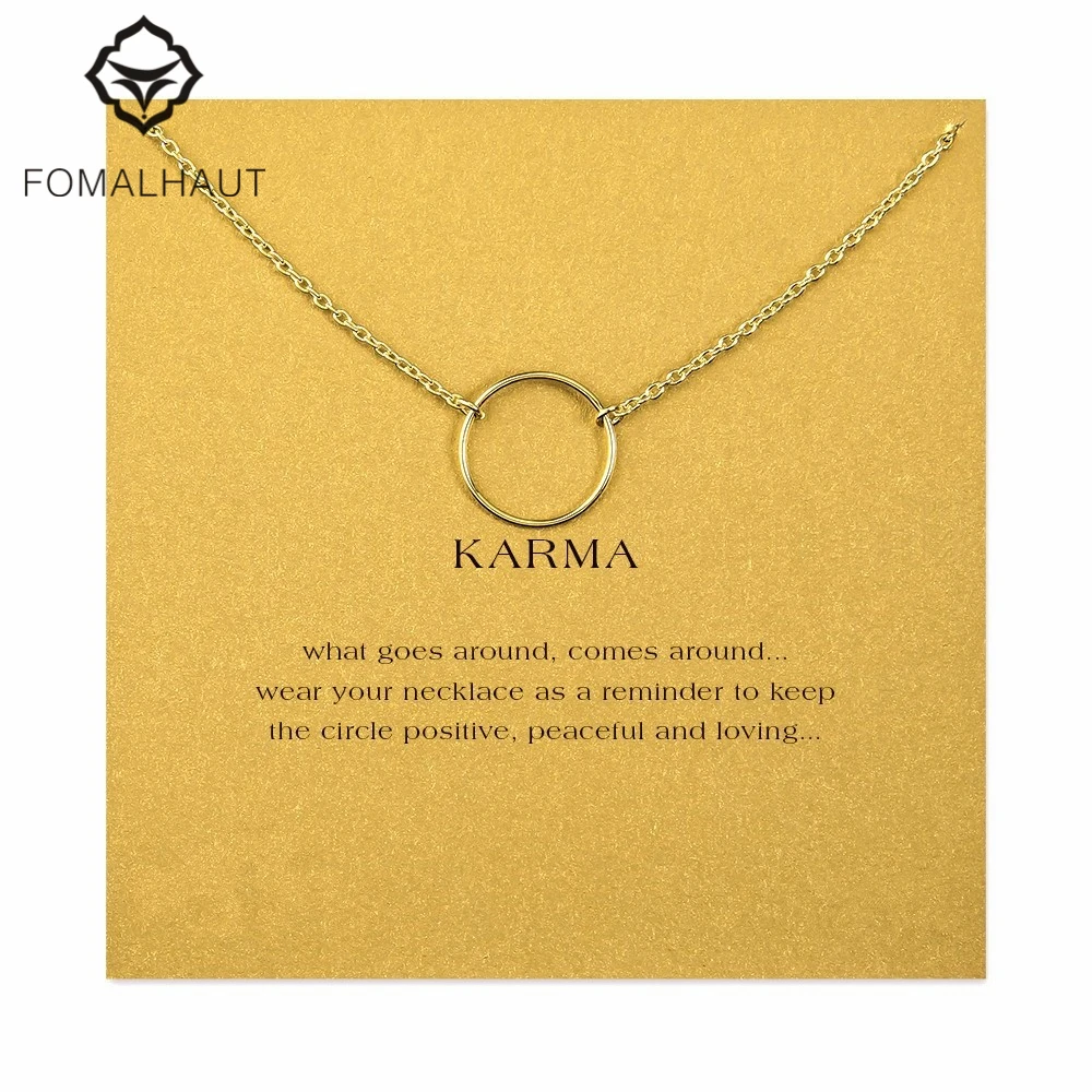 

Large smooth karma necklace alloy Pendant necklace Clavicle Chain Fashion Statement Necklace Women FOMALHAUT Jewelry