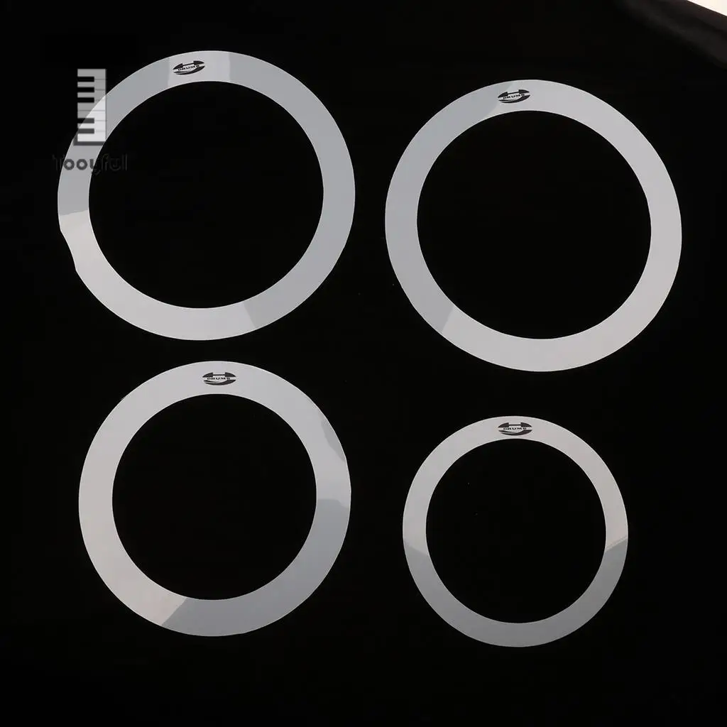 Tooyful 1 Pack/4pcs Drum Muffler Dampening Rings Bass Drum Tone Control Ring Eliminate Overtone for Drum Player Percussion Parts