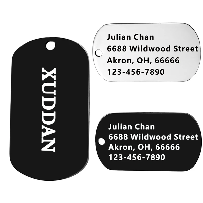 

Personalized Military Dog ID Tag Stainless Steel Dogs Tags Custom ID Tag Free Engraved Pet Name Birthday Address Phone Number