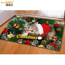 HUGSIDEA домашний Коврик для пола Merry Christmas 3D дизайн Нескользящие коврики украшение для детской спальни креативные ковры коврик для гостиной