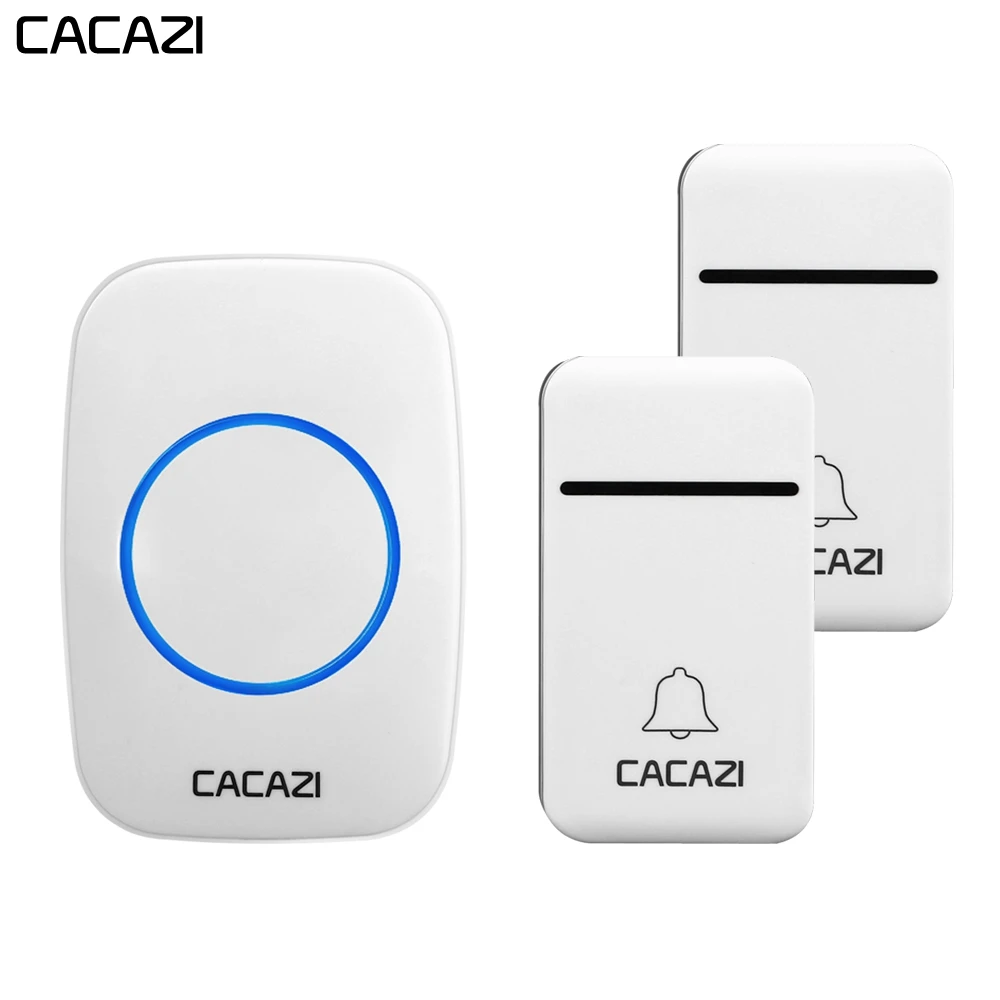 CACAZI Self Powered Wireless Doorbell No Battery Required US Plug 200M