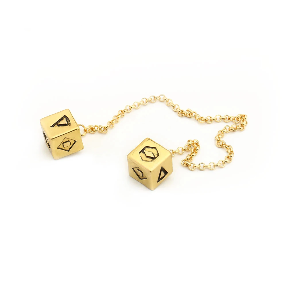 New Big Antique Gold Color Bracelet Han Solo Lucky Dice Prop,1.25 cm Dice with Link Chain Bracelet Wars Car Mirror Jewelry