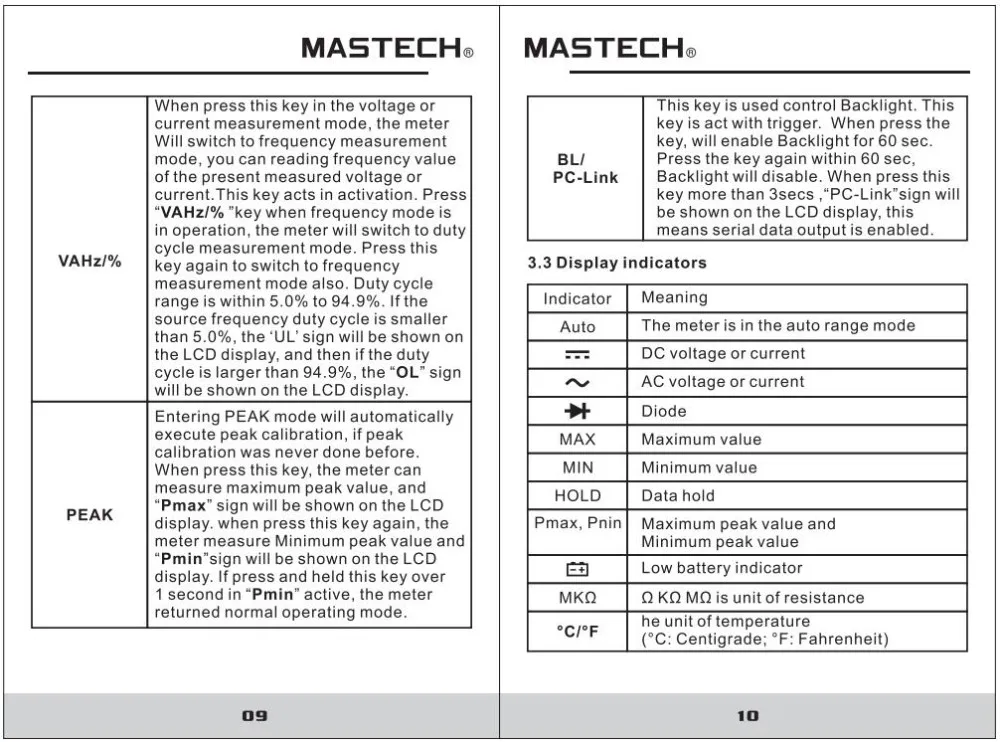 MASTECH MS8340B(MS8240D снят с производства) прецизионный умный Ручной цифровой мультиметр