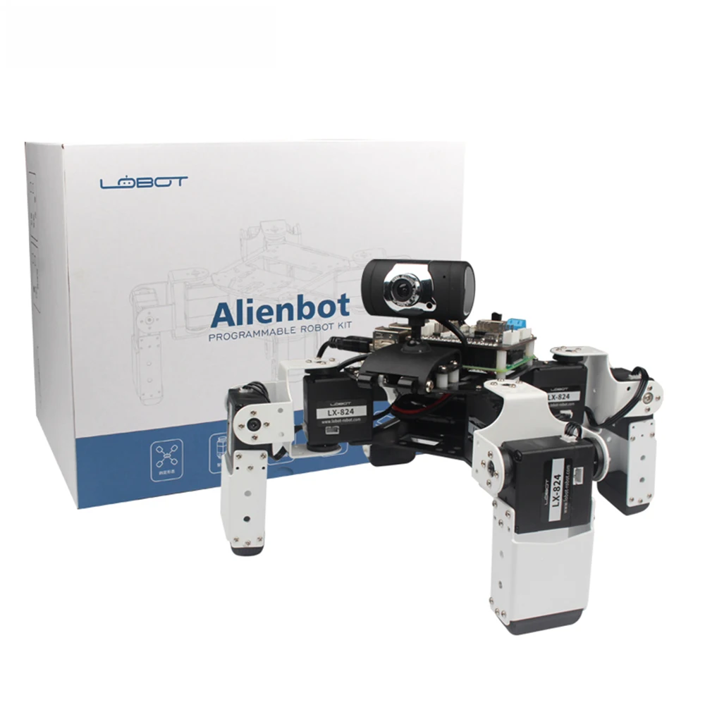 

LOBOT Alienbot Raspberry Micro:bit Programmable PC Stick Control Face Recognition Smart RC Robot & 480P Camera