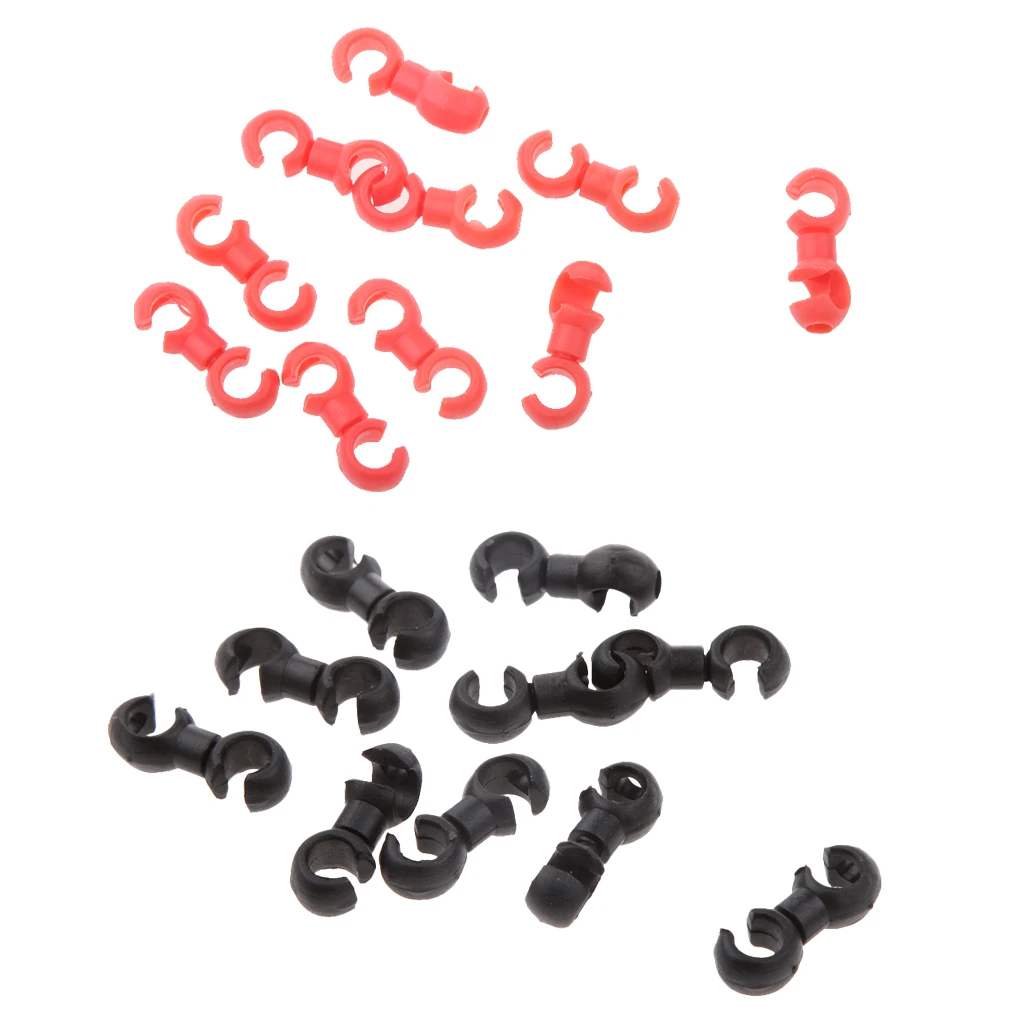 

Set 20 Pcs Cycle Bike MTB Brake Cable S Style Clips House Hose Guides Holder Black Red