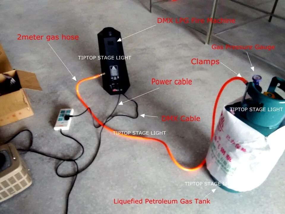 TIPTOP Новое поступление 1xlot 200W LPG DMX Пожарная Машина DMX 512 Управление 2 Каналы сжиженный нефтяной газ/газ пропан TP-T152B