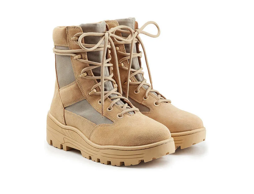

2018 New Arrival Handmade Men's Desert Boots Thick Bottom and High Military Boots Desert Boots Cow Suede Kanye west Boots