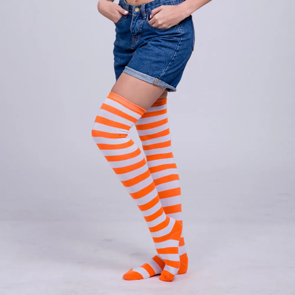 Новые женские сексуальные Полосатые высокие носки выше колена удобные носки Длинные bota cano longo feminina - Цвет: I