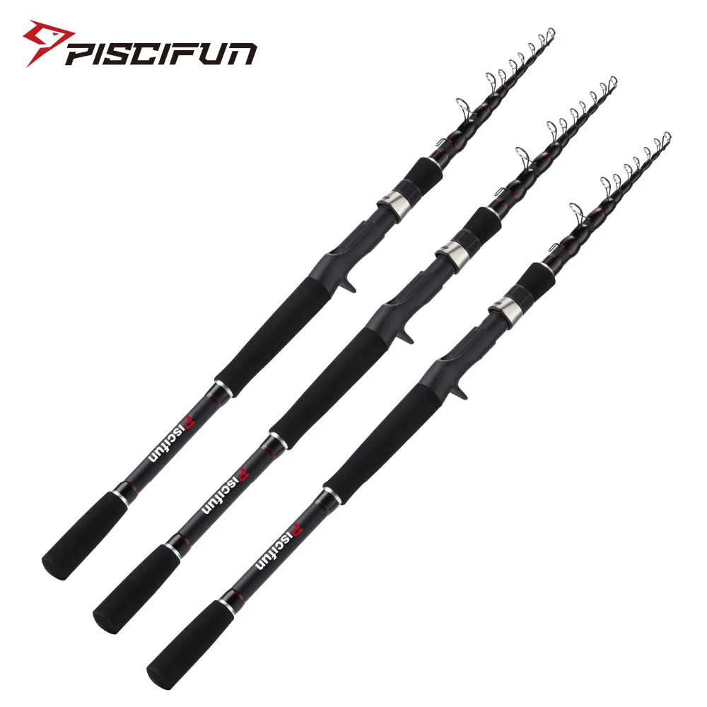 

Piscifun TRAVELLER Telescopic Baitcasting Rod 2.1M 2.4M M MH Power Carbon Fishing Rod Portable Travel Casting Rod Fishing Tackle
