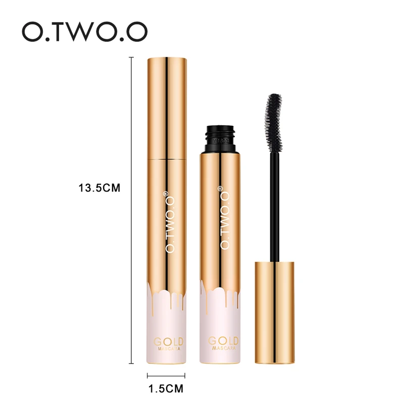 

O.TWO.O 3D Mascara Lengthening Black Lash Eyelash Extension Eye Lashes Brush Beauty Makeup Long-wearing Gold Color Mascara