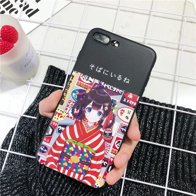 Kawaii Cartoon Japanese Kimono Girl Iphone Case 1