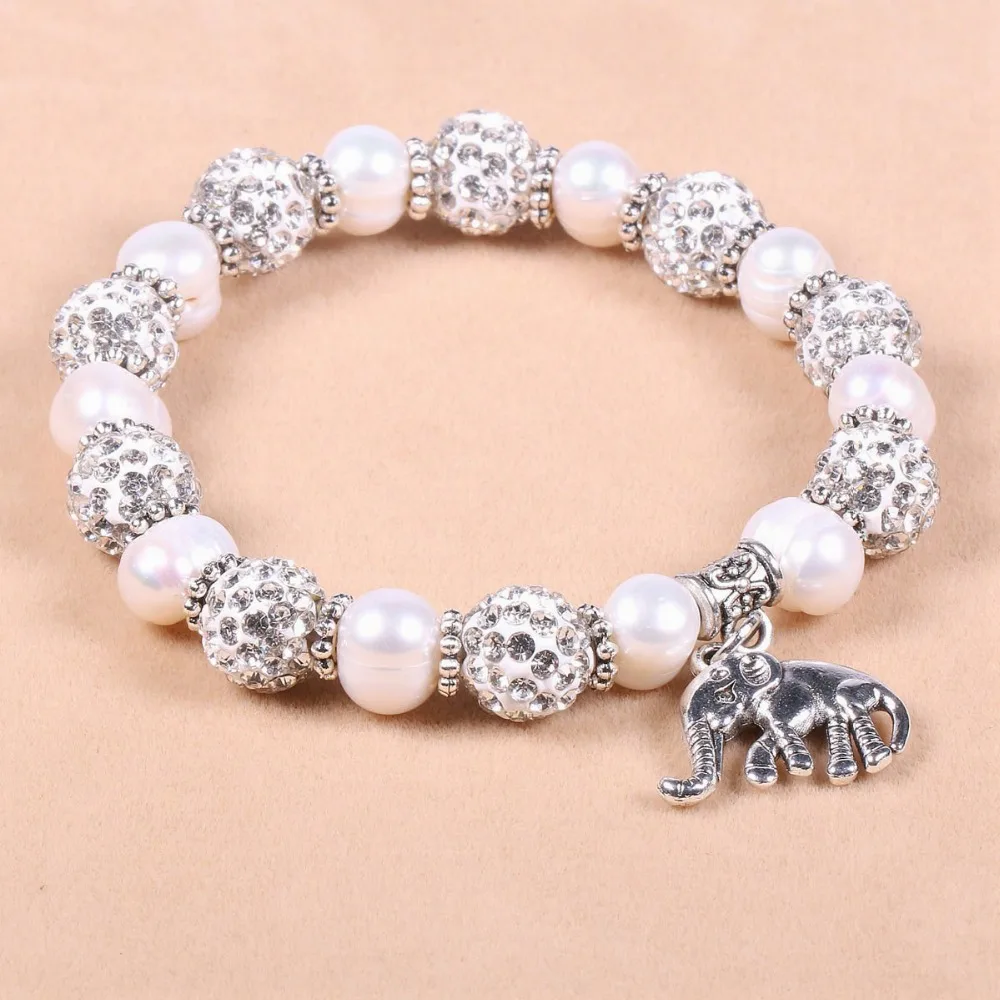 

100% Natural Freshwater 8-9 mm Pearl Bracelet High Quality Elephant Pearl Bracelets for Women Length 6.8-7 inches