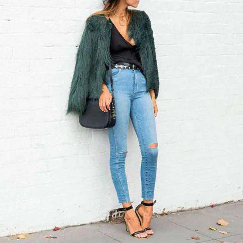 Women Faux Fur Coat Shitsuke Fuorrure Femme Fashion Luxury Peel Women's Outwear Plus Size 3XL Solid