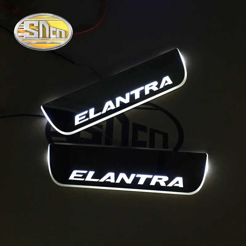  SNCN 4PCS Acrylic Moving LED Welcome Pedal Car Scuff Plate Pedal Door Sill Pathway Light For Hyunda