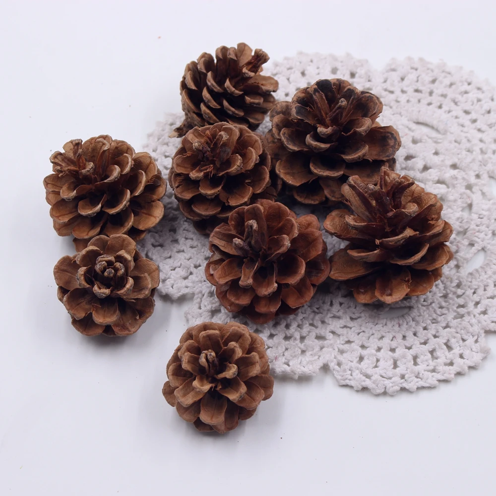 

30pcs Pine Nuts Handmade Artificial Plant For Wedding Home Decoration DIY Handiwork Accessories fleurs Scrapbooking Pine Tower