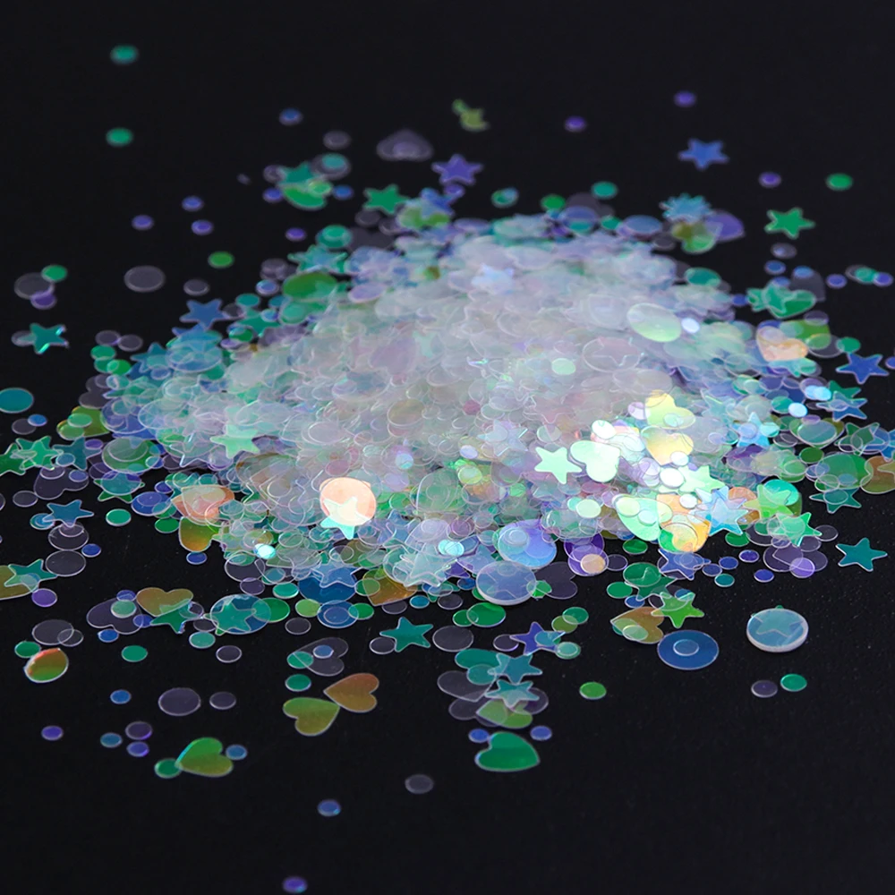 Aurora AB Color Nail Sequins Paillette Mermaid Nail Flakes Glitter Manicure Star Heart Round Slider Art Decor 1 box nail flakes nail glitter nail decoration nail decorations