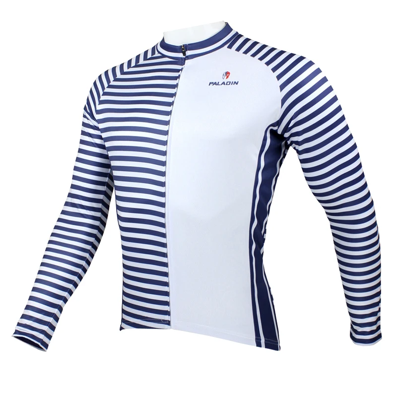 New Navy Men Long sleeve Cycling Jersey Full Zipper Bicycle Top
