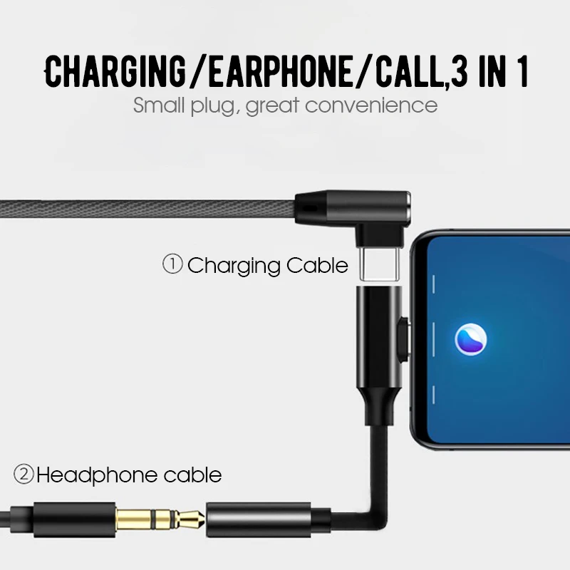 Кабель адаптер с USB C на разъем 3 5 типа для Oneplus 6T Type мм AUX конвертер наушников Huawei P20