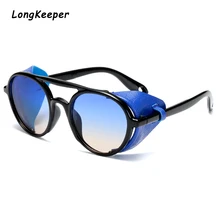 Steampunk Glasses Round Sunglasses Top Women Fashion Sunglasses Gradient Black Oversize Glasses Men Driving Goggle Oculos de sol Steampunk Glasses Round Sunglasses Top Women Fashion Sunglasses Gradient Black Oversize Glasses Men Driving Goggle Oculos de sol
