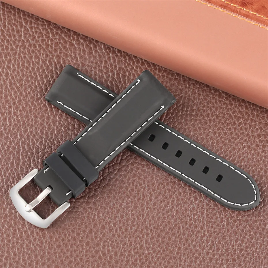 red white line balck silicone watchband21