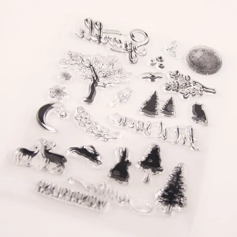 Tree Rabbit Deer Silicone Clear Seal Stamp DIY Scrapbooking Embossing Photo Album Decorative Paper Card Craft Art Handmade Gift