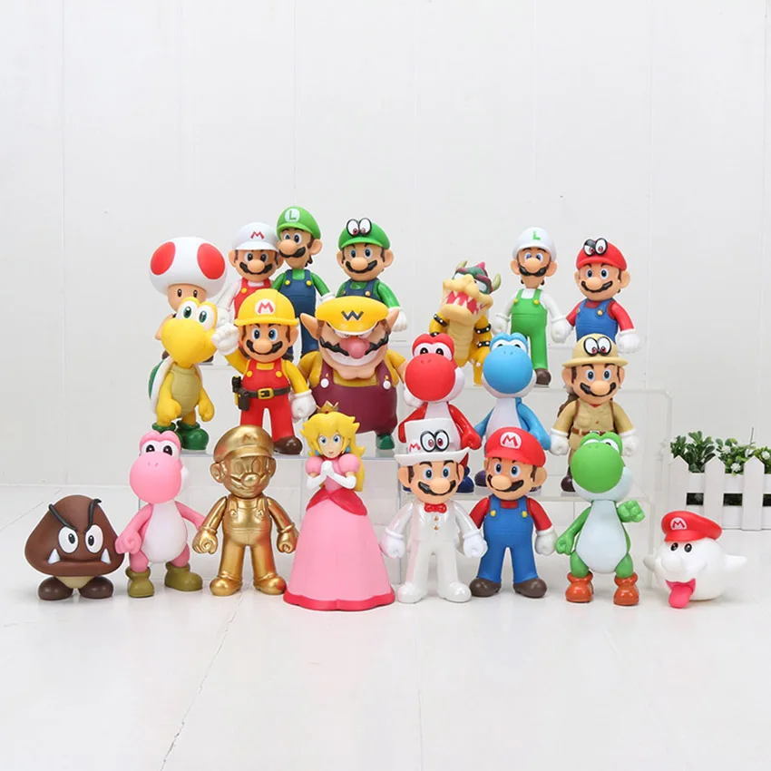 8 ~ 15 см Super Mario Bros odyssey Bowser Koopa Troopa Луиджи Варио Донки Конг персик гриб Рисунок