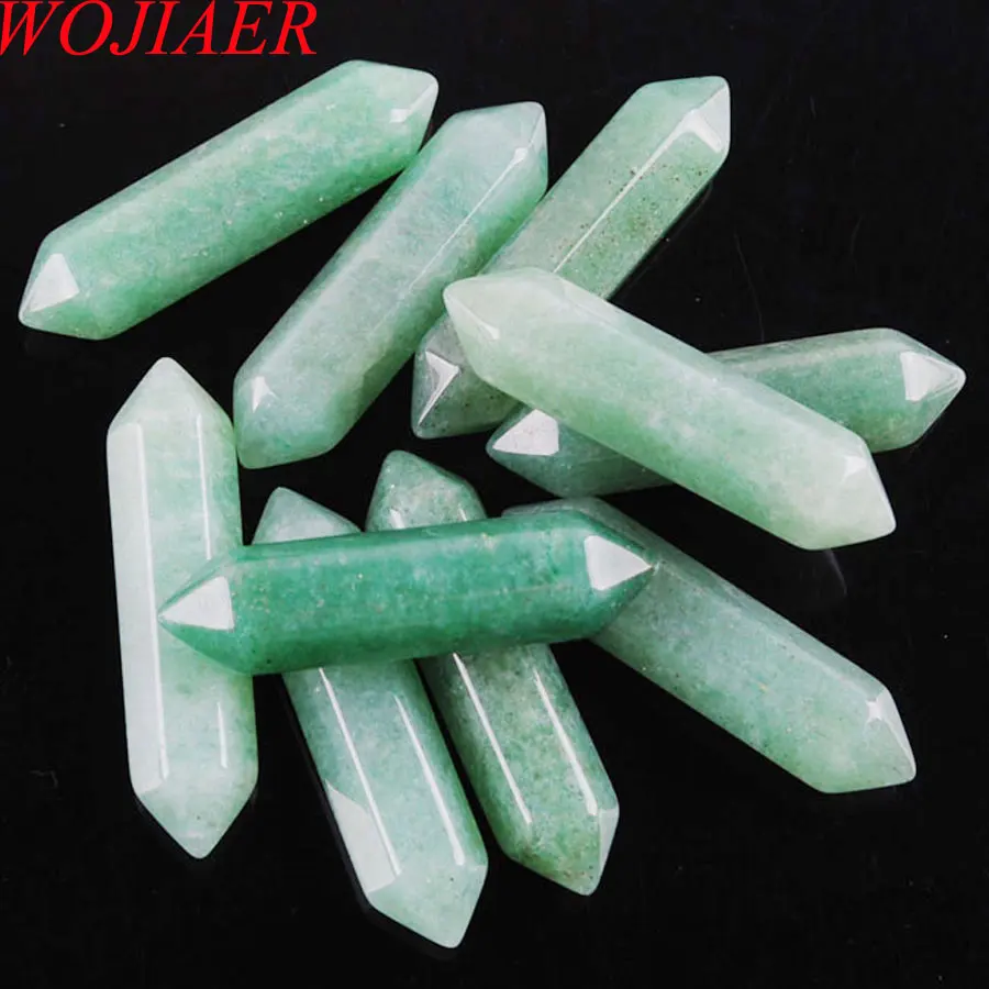 

WOJIAER Natural Aventurine Gem Stone Hexagonal No Drilling Hole Chakra Cabochon CAB For Making Jewelry 1 PCS PU3082
