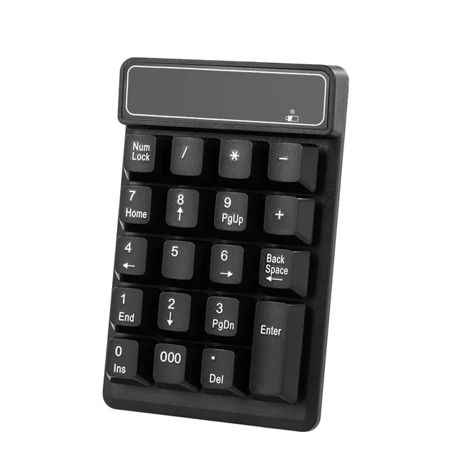 2.4Ghz Wireless Numeric Keypad Mechanical Feel Number Pad Keyboard 19 Keys w/ USB Receiver Water-proof for Laptop Desktop PC 2.4Ghz Wireless Numeric Keypad Mechanical Feel Number Pad Keyboard 19 Keys w/ USB Receiver Water-proof for Laptop Desktop PC