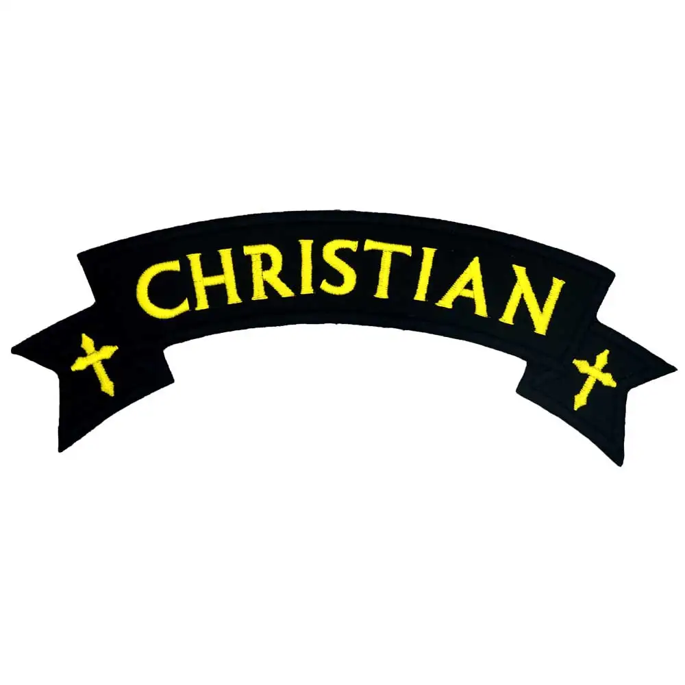 

Christian Rocker Embroidered Applique Sewing Label punk biker Patches Clothes Stickers Apparel Accessories Badge