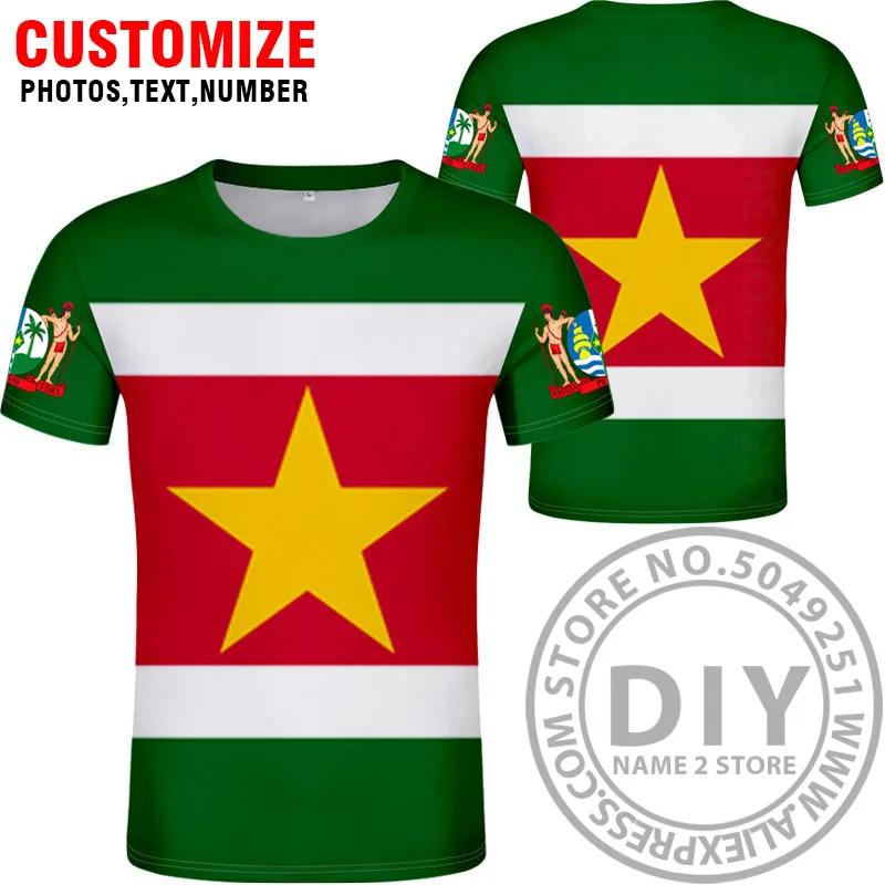 Суринам футболка diy пользовательское имя номер sr футболка Национальный флаг голландский сранан сарнам Сур кантри печать фото текст красная одежда