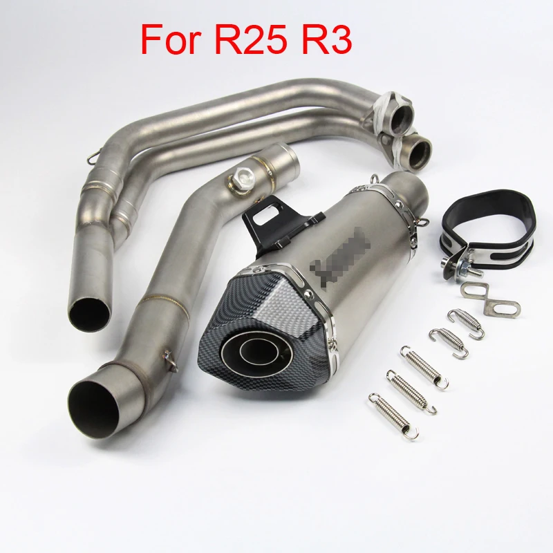 

51MM Motorcycle A/K Exhaust Pipe With Front Link Pipe Muffler Moto Bike Pot Escape DB Killer For Yamaha YFZ R25 R3