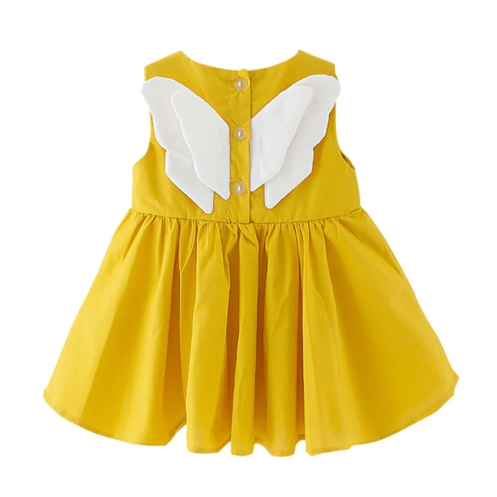 

Kids Dresses For Girls Angel Feathers Party Dress Princess Children Dresses Baby Girls Kids Clothes with Sunflower 3 Colors New