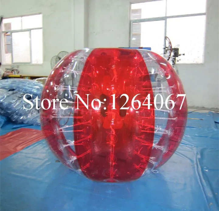 Дизайн 1,5 м пузырь приспособления для футбола, надувной мяч пузырь, надувной пузырьковый костюм, пузырьковый футбол для продажи - Цвет: half red and clear