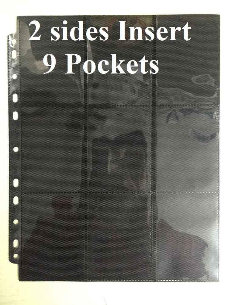 20 pages 2 sides insert 9 pockets Board game cards page trading card protector holder for magical the collection star card pages