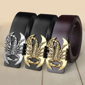 

New business belt, men's fashion men's casual belt, retro scorpion buckle belt