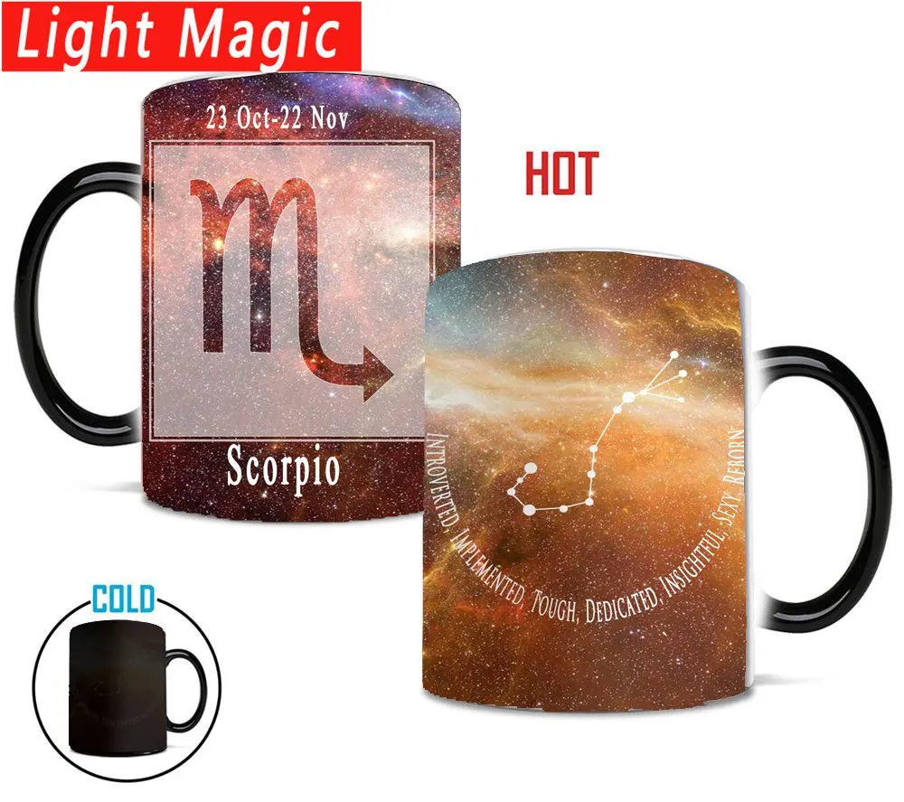 

Magic sky Scorpio 12 Constellation Stars Mugs Magic Color Changing Home Coffee Tea Cups Ceramic creative gift mug