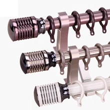 Карниз для карниза, Римский стержень, одинарная и двойная штанга, крюк, крепится на верхней стороне, толстый бесшумный алюминиевый сплав