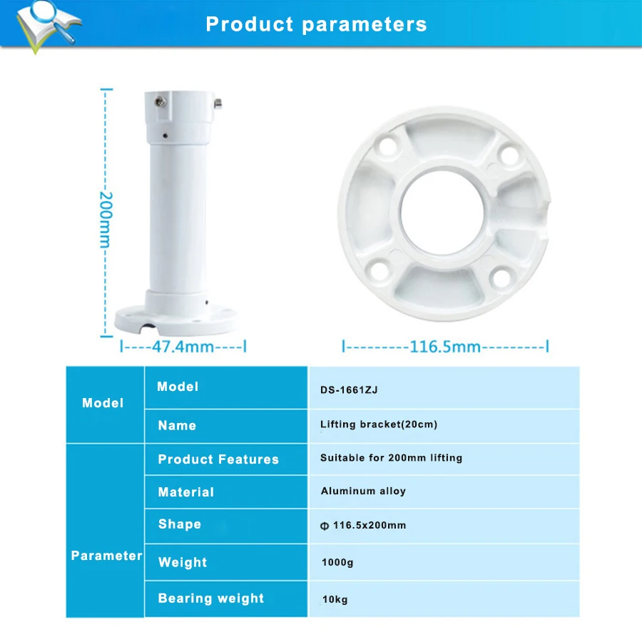 DS-1661ZJ видеонаблюдения потолочный кронштейн для HIKVision CCTV PTZ кулон в виде камеры полюсный кронштейн белого цвета