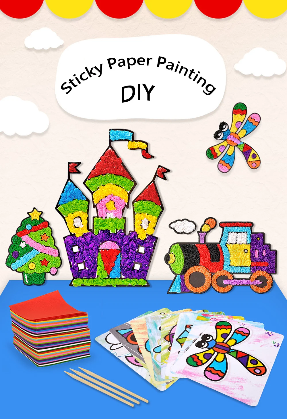 3D DIY Sticky Бумага Живопись игрушечные лошадки дети ручной работы рисование и воображение Training Kit книги по искусству игрушки для подарки д