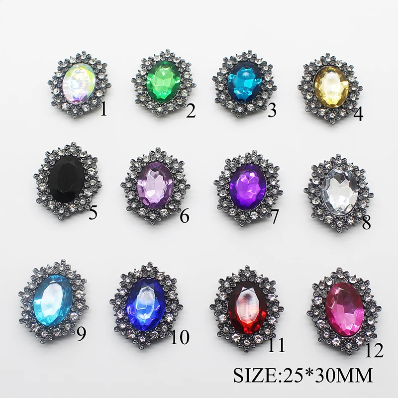 

Direct sales10pcs/lot 25*30MM Oval Flower Button Jewelry Accessories DIY Craft Decoration Material Ribbon Decoration Buckl